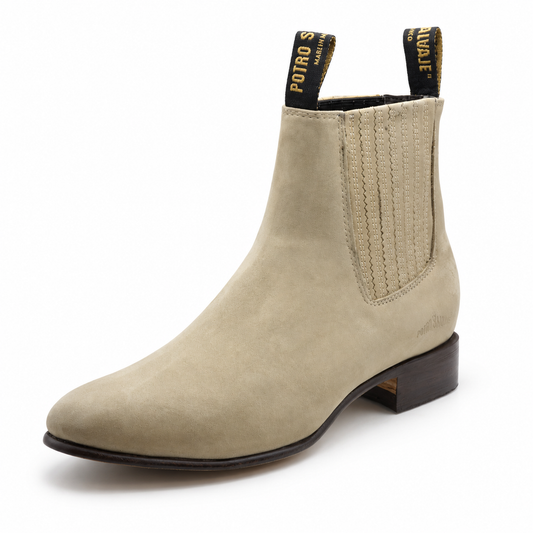 Botin Charro 45 - Nobuck Hueso