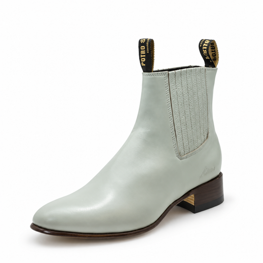 Botin Charro 45 - Flor Entera Hueso