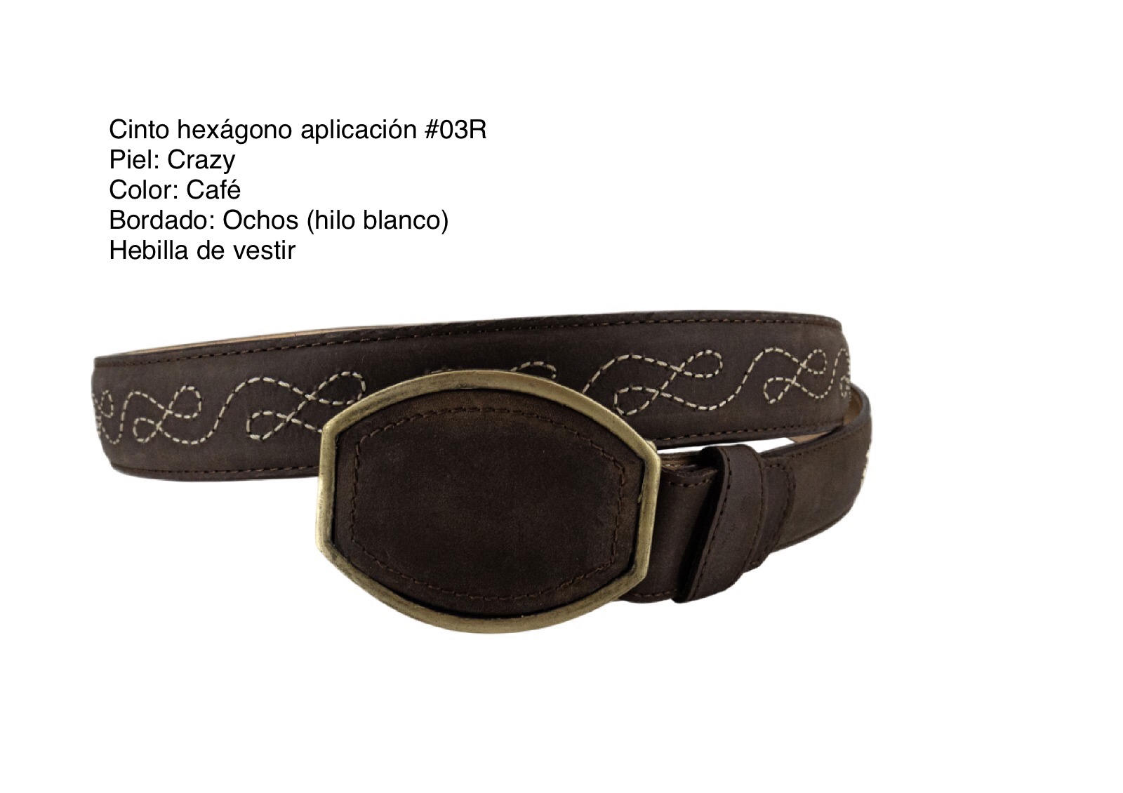 Cinto hexágono aplicación #03R - Crazy: Café