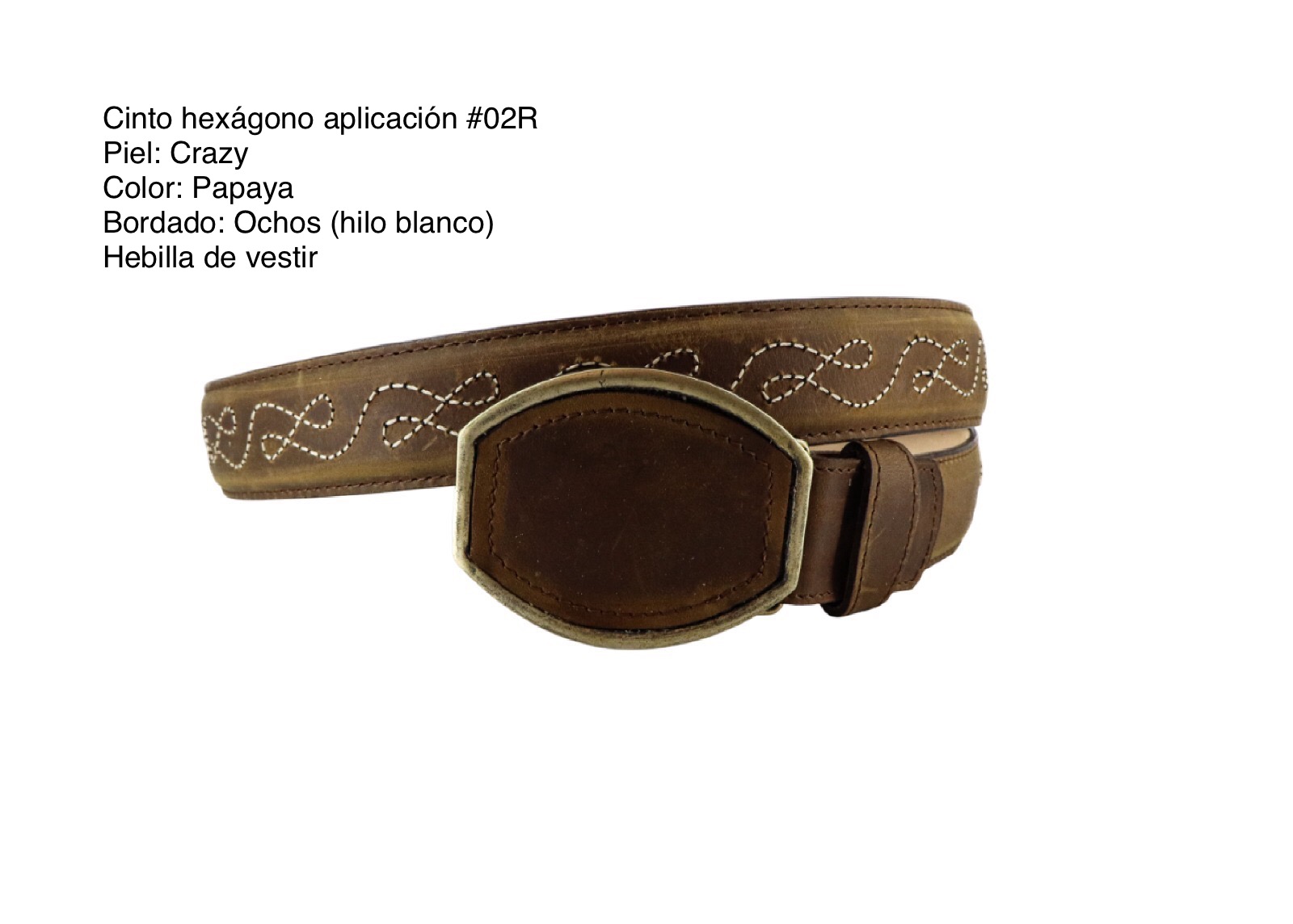 Cinto hexágono aplicación #02R - Crazy: Papaya