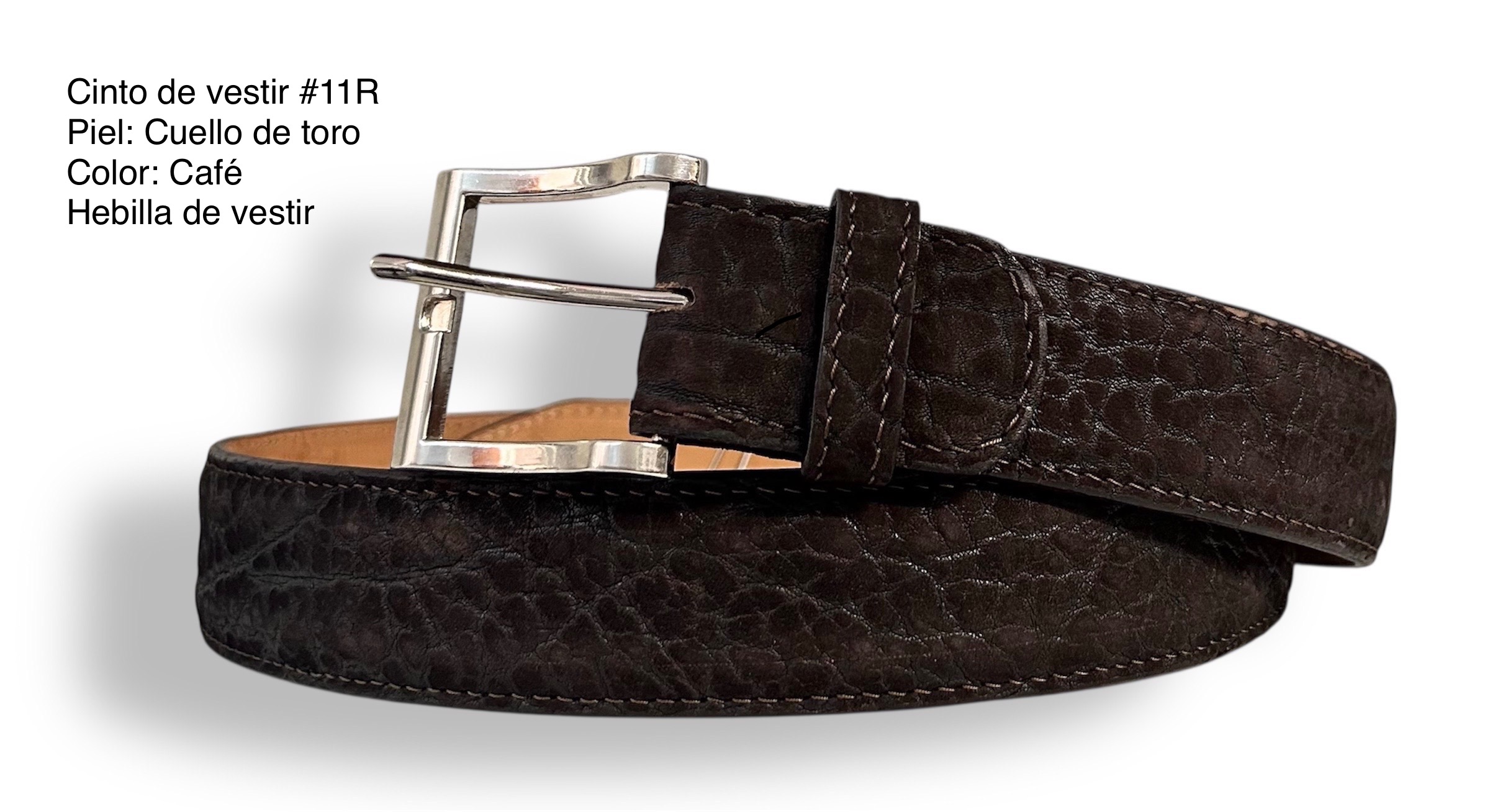 Cinto de vestir #11R - Cuello de toro: Café