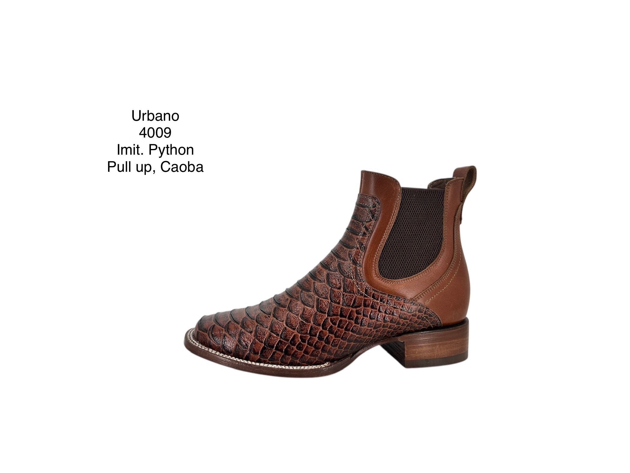 Urbano 4009 - Imit. pythón café y pull up caoba