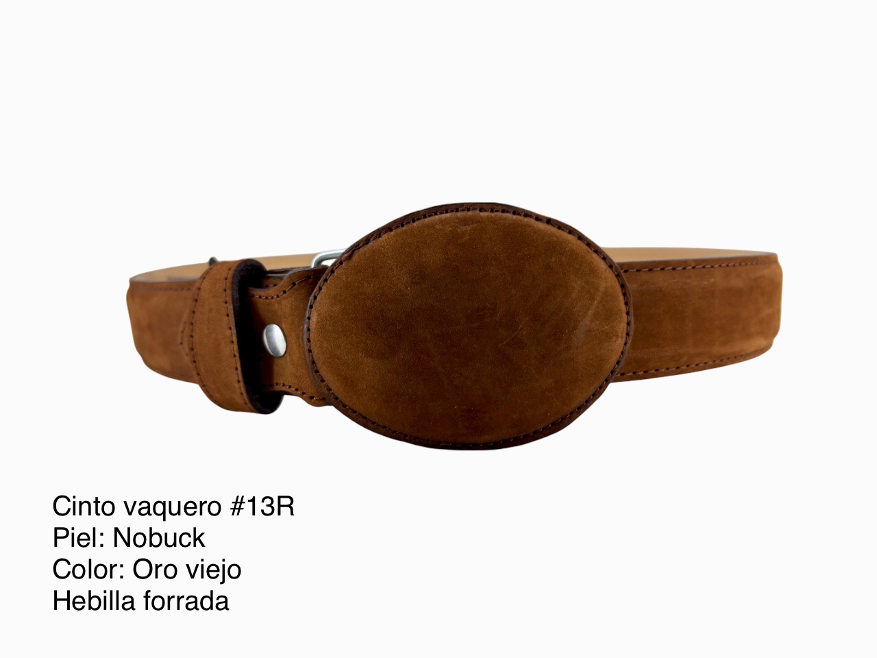Cinto vaquero #13R - Nobuck: Oro viejo