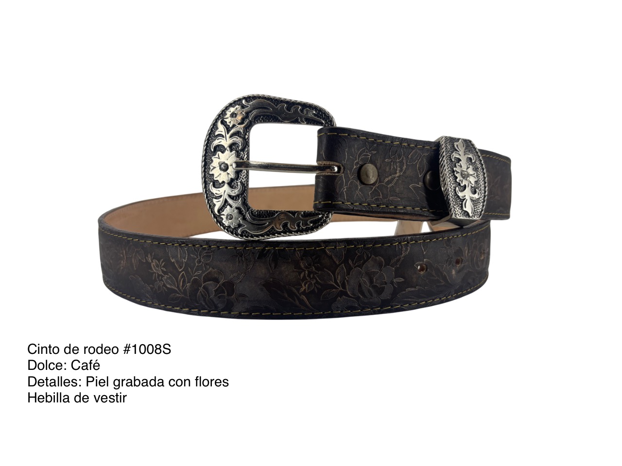 Cinto de rodeo #1008S - Dolce : Café (grabado)