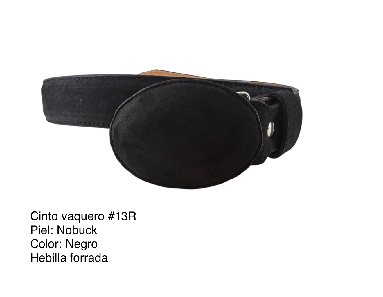 Cinto vaquero #13R - Nobuck: Negro