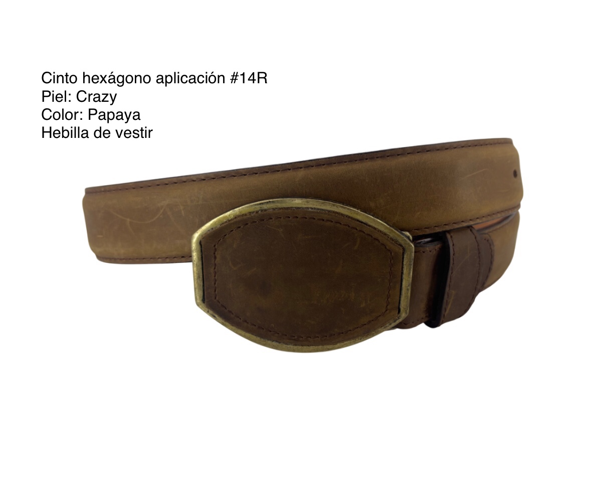 Cinto hexágono aplicación #14R - Crazy: Papaya
